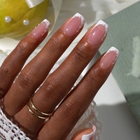 Faux ongles carrés pour mariage, haute qualité, vente en gros, faits main, en gel souple, avec diamants 3D, French manucure, à presser, réutilisables