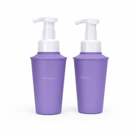 Bouteille pompe moussante en PET mat de 400 ml pour savon moussant, nettoyant visage, lavage des mains et lavage du corps, emballage personnalisé