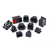 Prise mâle/femelle 10A 250VAC 3P à broches en cuivre, interrupteur à bascule AC-01-2, prise de courant IEC 320 C14 pour équipement électrique