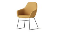 Chaise de bureau ATWOKA en tissu avec pieds en bois, chaise d'invité moderne pour salle de réunion