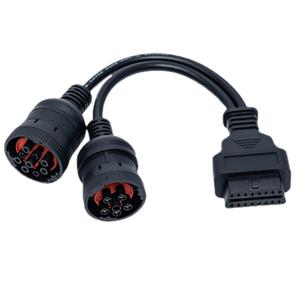 Ağır 6-Pin J1708 veya 9-Pin J1939 16-Pin OBD2 OBDII adaptör kablosu için otomotiv kamyon ve otomobil aksesuarı için - Product Image 1