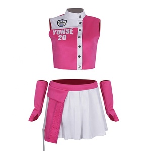 Adults Girl Group <strong>KPOP</strong> Sexy Jazz <strong>Dance</strong> Cheerleading Stage Performance <strong>Clothes</strong> Pink Silk/Cotton Suit Series In-Stock - Product Image 5