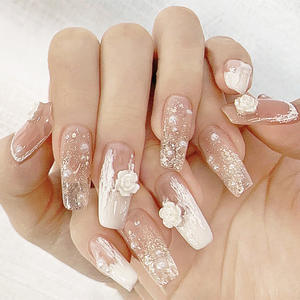 24 Uñas Postizas al por Mayor, Uñas Acrílicas Profesionales Cuadradas con Acabado Brillante - Product Image 6