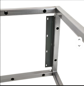 Structure de table carrée en acier gris, robuste, pour atelier industriel, en métal enduit durable - Product Image 3