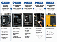 Compresseur d'air à vis lubrifié à aimant permanent à fréquence variable certifié CE ASME 30HP 22KW IP54 Airking