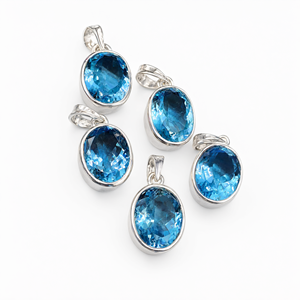 Colgantes de Topacio Azul en Plata 925: Una Sinfonía de Serenidad y Elegancia (UNA PIEZA SOLA) - Product Image 2