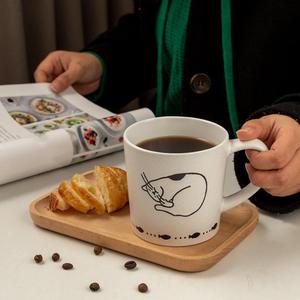 Taza <span class=keywords><strong>de</strong></span> Cerámica Blanca con Diseño <span class=keywords><strong>de</strong></span> Gato Pintado a Mano, Apta para Microondas, para <span class=keywords><strong>Café</strong></span>, Desayuno, Estudiantes, Parejas, Uso Doméstico - Product Image 2