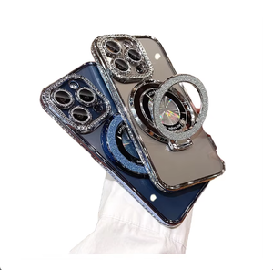 HXC Nova14Pro Handyhülle mit integriertem Objektivschutz, galvanisiert, stoßfest, TPU, Glitzer, magnetische Halterung, Kamera - Product Image 1