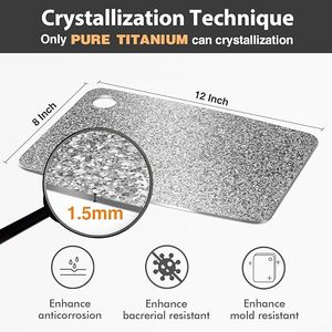 Planche à découper 100% titane pur, certifiée EPA, antibactérienne, double face, pour la cuisine - Product Image 2