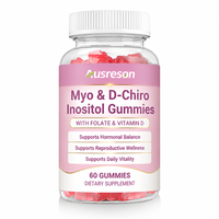 Gummies Myo-Inositol Ausreson OEM : Améliorez votre Immunité – Vitamine Myo-Inositol D-Chiro Inositol Végétaliennes Naturelles – Complément pour Adultes