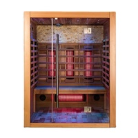Nouveau style pas cher 2 personnes intérieur solide pruche spectre complet sauna infrarouge rouge thérapie par la lumière infrarouge lointain sauna spa