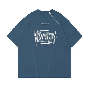 เสื้อยืดแขนสั้นผู้ชาย American Street <span class=keywords><strong>ESAN</strong></span> คอกลมทรงโอเวอร์ไซส์ สไตล์ลำลองสำหรับฤดูร้อน ผ้าฝ้ายผสมไหม 100% ไม่เป็นขุย รับผลิตตามสั่งขายส่ง - Product Image 6
