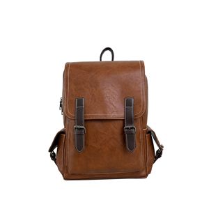 Sac à dos rétro européen américain en PU 15.6 pouces sac d'ordinateur portable décontracté pour hommes sac à dos de voyage en plein air nouveau produit transfrontalier - Product Image 3