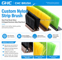 Brosse à lanières en nylon avec support en aluminium en forme de H pour l'étanchéité anti-poussière, brosse à lanières industrielle en nylon pour l'élimination de la poussière et l'étanchéité