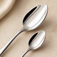 Ensemble de cuillères de service en acier inoxydable, finition miroir élégante, qualité 410, lavable au lave-vaisselle, durable pour les hôtels, les restaurants et la restauration