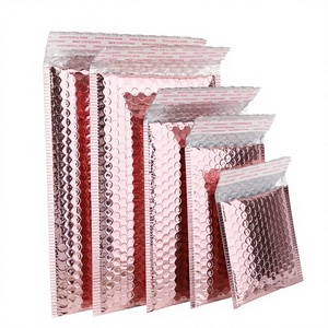 Lot de 10 enveloppes à bulles en polyéthylène doré rose métallisé, rembourrées, aluminisées, pour envois <span class=keywords><strong>postaux</strong></span>, emballages cadeaux, expédition - Product Image 1