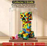 Kotak Akrilik My World Creeper untuk Display, Kompatibel dengan 21276, Kotak Transparan Anti Debu untuk Penyimpanan Figur, Cina
