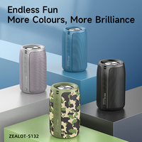 Enceinte portable Zealot S132 5W sans fil mini avec radiateur de basses profondes, résistance aux éclaboussures, batterie 1800mAh, appairage TWS, Type-C