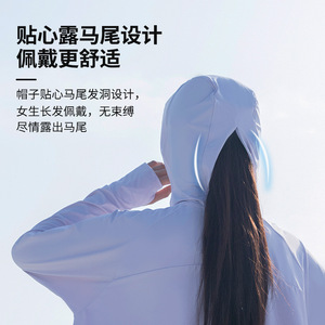 Sweat à capuche de protection solaire pour femme Jiemeirui, taille unique, UPF50+, protection UV, vêtements d'été, couleur unie, manches longues, tendance - Product Image 3