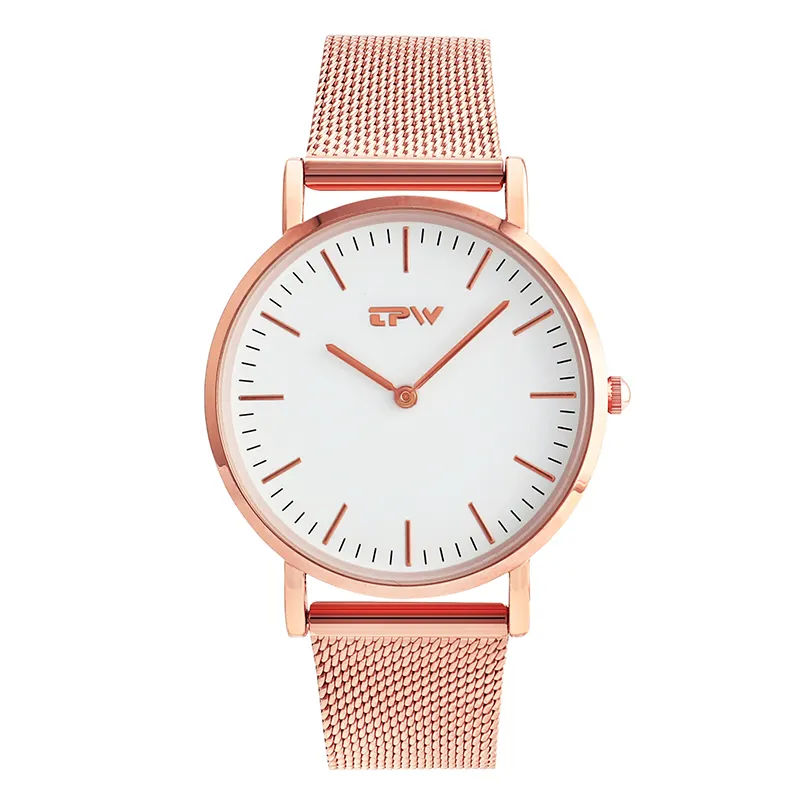 quartz watch manufacturer low moq price minimalist elegance japan movt sr626sw steel mesh wrist watch ladies