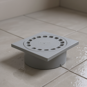 Tapa de alcantarilla sifónica 100x100mm con salida vertical interna, gris, PP - Product Image 2