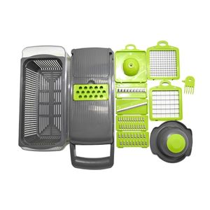 Mandoline de cuisine grise 14-en-1 Etable Slicer Mini Dicer Chopper Cutter pour fruits Etable pour salade d'oignons et de pommes de terre Etable Chopper - Product Image 3