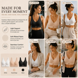 <span class=keywords><strong>Sujetador</strong></span> <span class=keywords><strong>sin</strong></span> <span class=keywords><strong>costuras</strong></span> para mujer OEM ODM, con diseño acanalado, cuello en V profundo, tirantes anchos, copas suaves y cómodas. - Product Image 4
