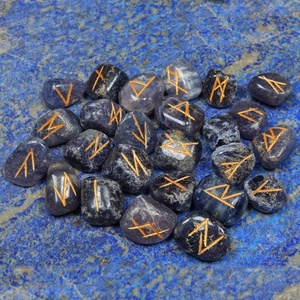 Juego de piedras rúnicas curativas Iolita Ágata caída Feng Shui y estilo amor Técnica de grabado tallado Proveedor de piedras preciosas - Product Image 2