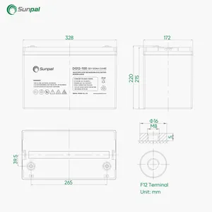 Sunpal ciclo profondo batteria Gel energia solare 12V 250Ah 200Ah 100Ah acido piombo Agm batterie Solaire cina