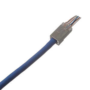 Connecteur modulaire <span class=keywords><strong>RJ45</strong></span> Cat6 8P8C FTP plaqué or, traversant, blindé, avec contacts en cuivre et boîtier PC - Product Image 1