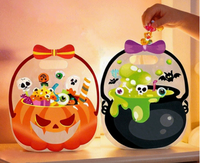 Pochette transparente compressible en forme de citrouille, sacs cadeaux transparents en forme de citrouille, cadeau de fête anti-stress pour enfants à l'Halloween
