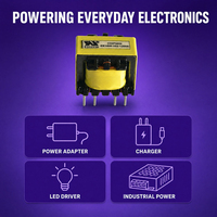 Transformateur EE16W à noyau de ferrite haute fréquence, enroulement de précision, transformateur de puissance stable pour LED, mini transformateur, transformateur EE