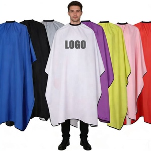 Bata de Salón Estilo Kimono Marrón Oscuro con Logotipo Personalizado, Impermeable, para Peluquería, SPA, Corte de <span class=keywords><strong>Cabello</strong></span>, Barbería - Product Image 2
