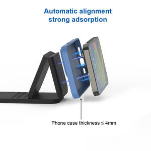Cargador inalámbrico de USB-C magnético 2 en 1, soporte plegable para teléfono móvil iPhone 12/13 - Product Image 5