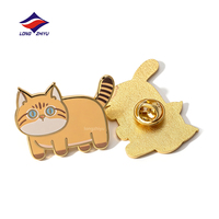 Longzhiyu, fabricant depuis 20 ans, épinglette personnalisée en métal émaillé (doux ou dur) avec motif animal de dessin animé mignon, épinglette chat, broche personnalisée