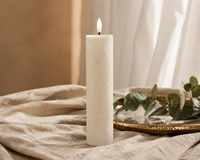 Bougie pilier 3D sans flamme à LED, sans fil, à piles, écologique, en cire de paraffine, avec base en plastique, pour la maison, les mariages et les festivals