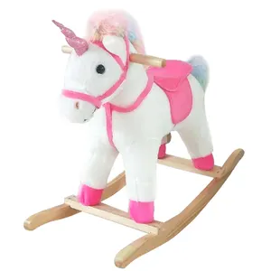 Peluche cavallo a dondolo con realistico cavallo suono e al galoppo suono e ripieno colorato con criniera e la coda