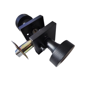 Ensemble de boutons de verrouillage de poignée intérieure robuste moderne carré privé entrée factice noir mat rosette moletée levier de porte - Product Image 3