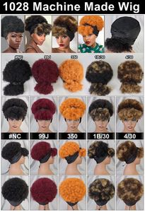 Pas cher Court Coupe Pixie Bouclés Brésiliens Remy Cheveux Perruques pour les Femmes Full Machine Made avec Non Transparent Dentelle Colorée Headbang Perruque - Product Image 6