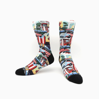 Chaussettes imprimées personnalisées pour le fitness et la course à pied, sans couture et faciles à personnaliser, chaussettes mi-mollet tendance