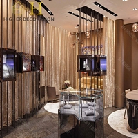 Vitrine de magasin moderne de luxe léger en verre, présentoir de comptoir, vitrine noire laquée, design pour bijouterie