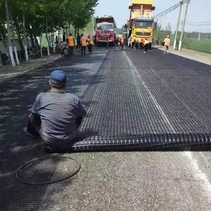 Plastik ızgara paneli inşaat mühendisliği üretim bazalt örgü Geogrid istinat duvarı Geo Grid zemin ızgarası