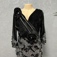 Gaun malam hitam payet desain terbaru gaun malam ramping elegan gaun payet berkilau Bling