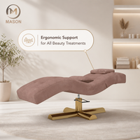 Lit de cils incurvé réglable professionnel - Design ergonomique moderne en bois de luxe |   Meubles de salon de beauté et de spa exclusifs pour la salle de bain