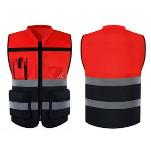 Sicurezza Hi Vis ANSI classe 2 impermeabile <span class=keywords><strong>Molle</strong></span> gilet di sicurezza con strisce riflettenti cotone blu/grigio Logo personalizzato - Product Image 3