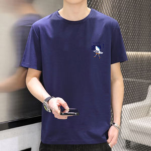 T-shirt d'été à manches courtes en pur coton 220g pour hommes et femmes, haut d'étudiant décontracté à manches mi-longues à la mode, surdimensionné B - Product Image 5