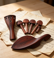 Pièces de violon 4/4 en bois : Chevilles de réglage fin, cheville de cordier, cheville de queue, cheville de pont, ensemble noir, accessoires musicaux fabriqués en Chine