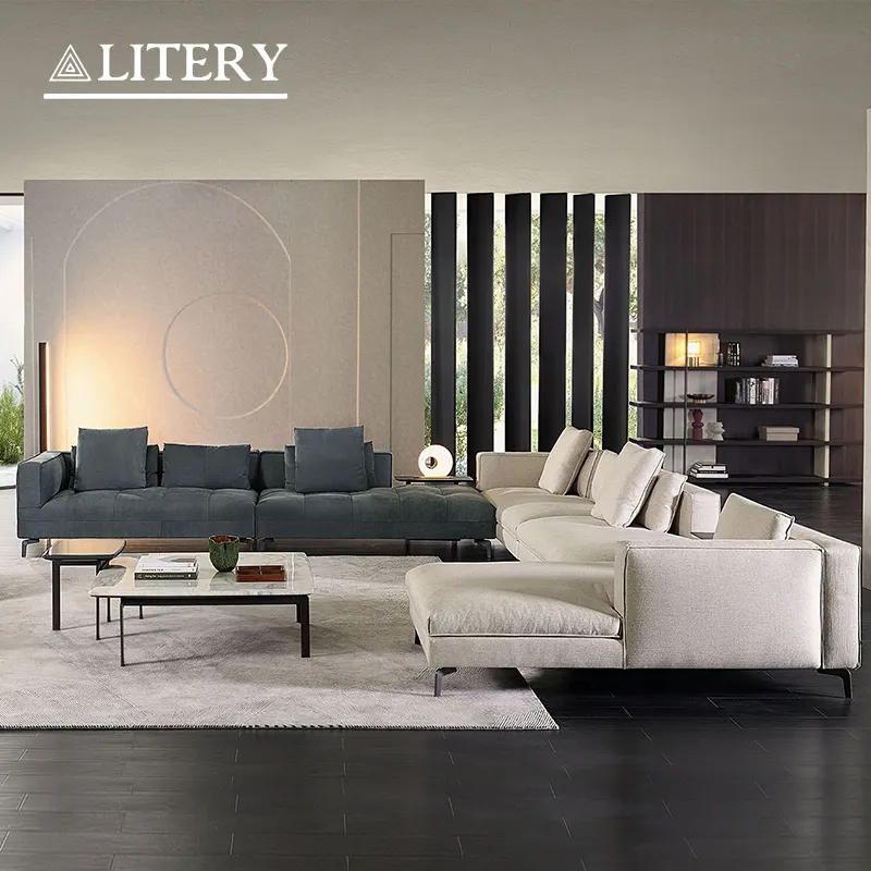 Premium Leder Live Room Sofa Set Elegantes italienisches Design für luxuriösen modernen Komfort und Raffinesse