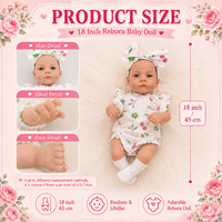 BAkwbwBY Poupée Reborn 18 Pouces Corps en Tissu Souple Ensemble Mode Bébé Réaliste Nouveau-Né pour Filles et