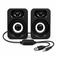 Haut-parleurs d'ordinateur 2.0 canaux, alimentés par USB, son stéréo filaire pour PC portable